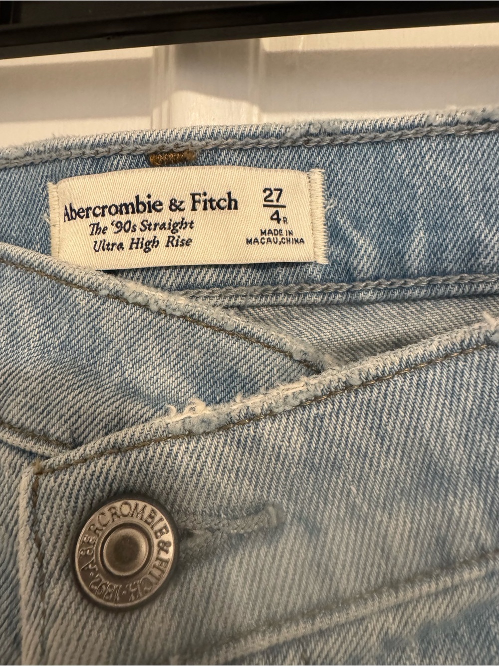 Abercrombie & Fitch Light Blue Straight Leg Jeans - Picture 3 of 4